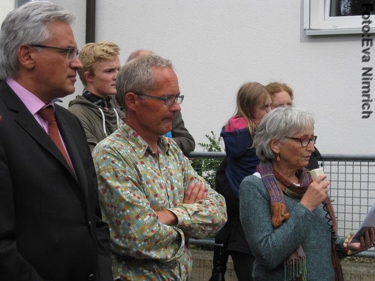 Gunter Czisch, Martin König und Eva Nimrich, Verlegung Zürndorfer, September 2015